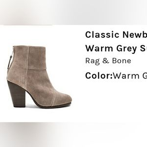 Rag & Bone Newbury Grey Suede Booties -Like New